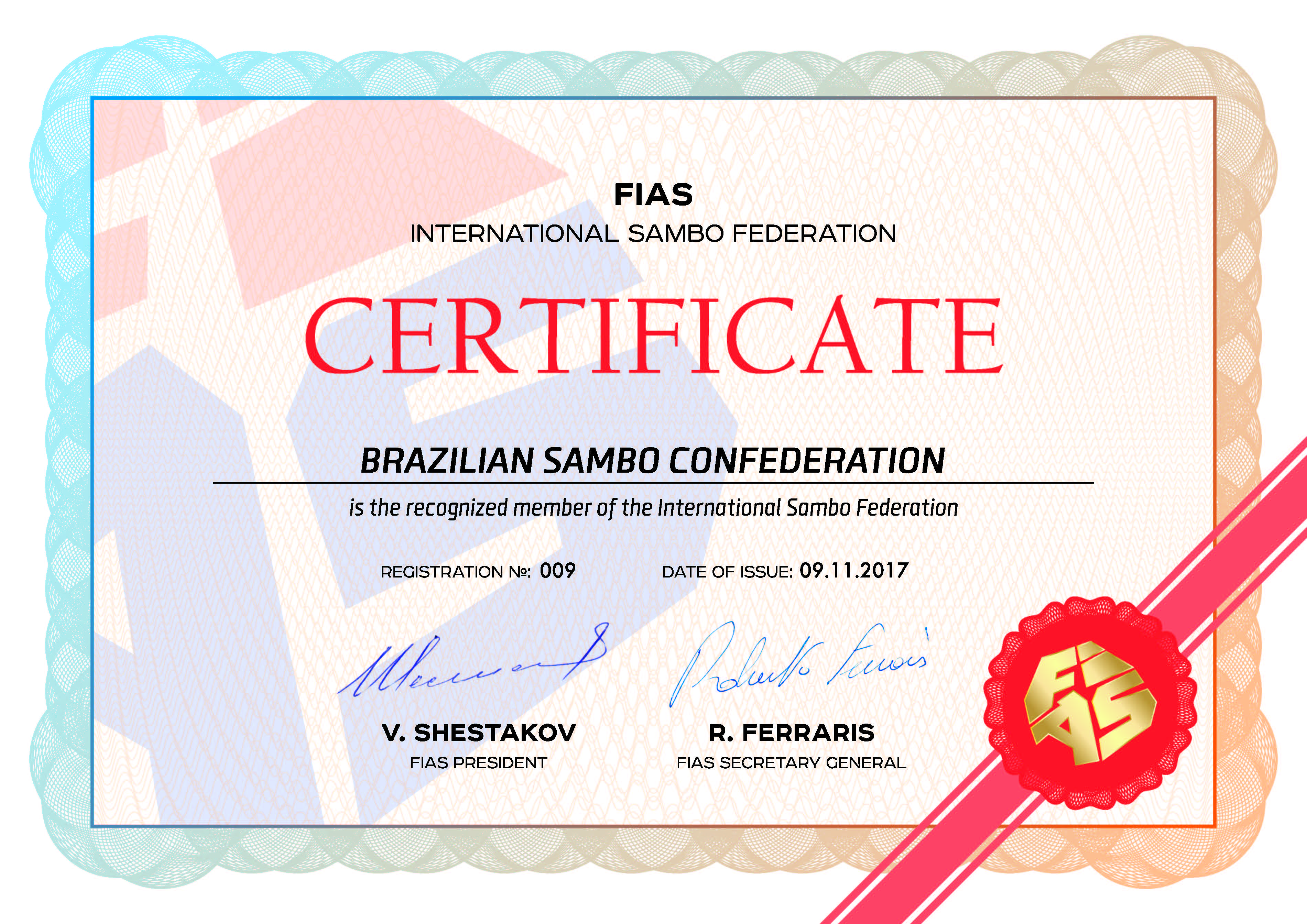 Certificado FIAS 2017